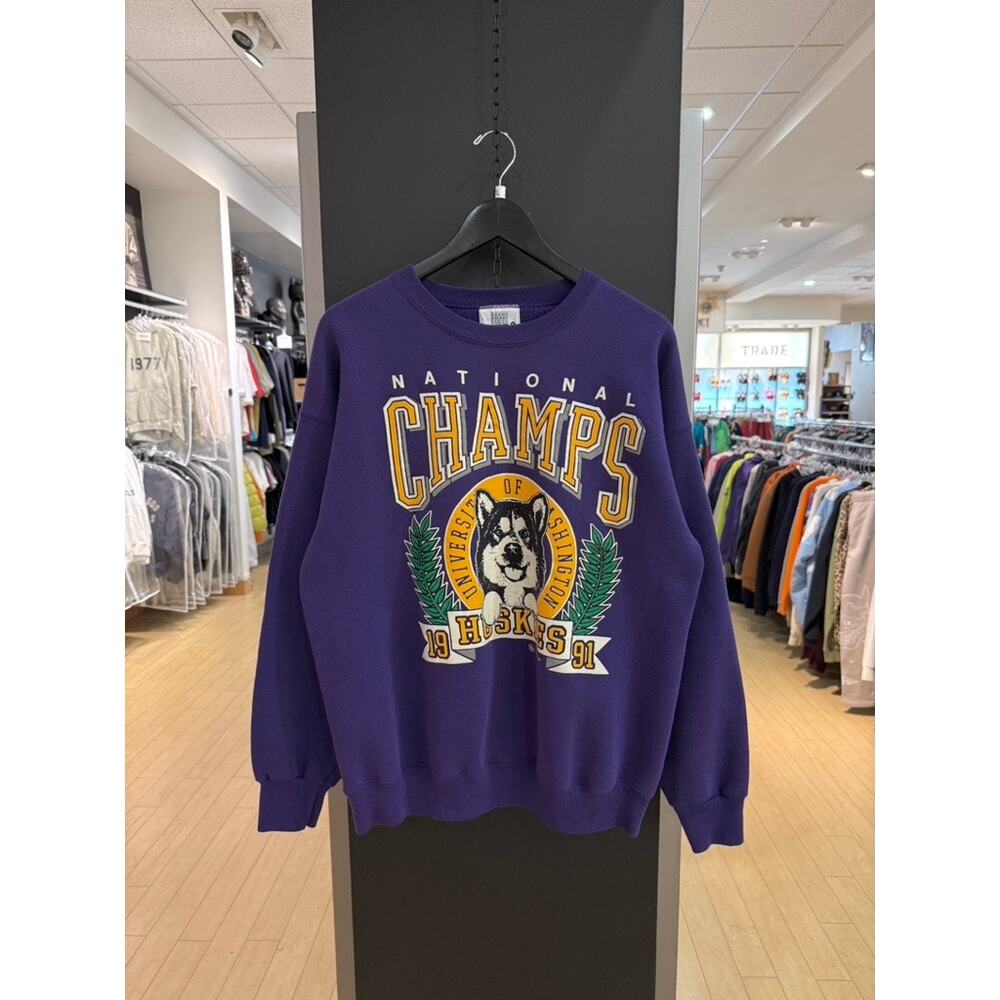 1991 Washington Huskies National Champs Vintage Lee Sport Crewneck Sweatshirt